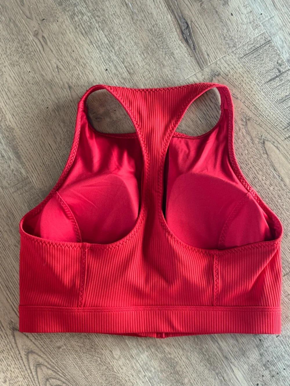 Fabletics Red Zip Front Ribbed Swim Top Racerback Small - Picture 6 of 9